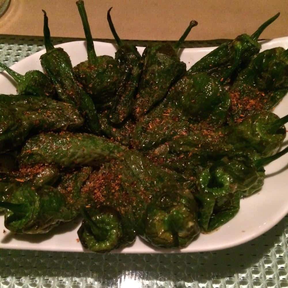 Padron peppers with chilli, lime and sea salt