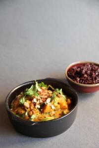 Fresh Thai-style curry with black rice, Green Spot, Barcelona
