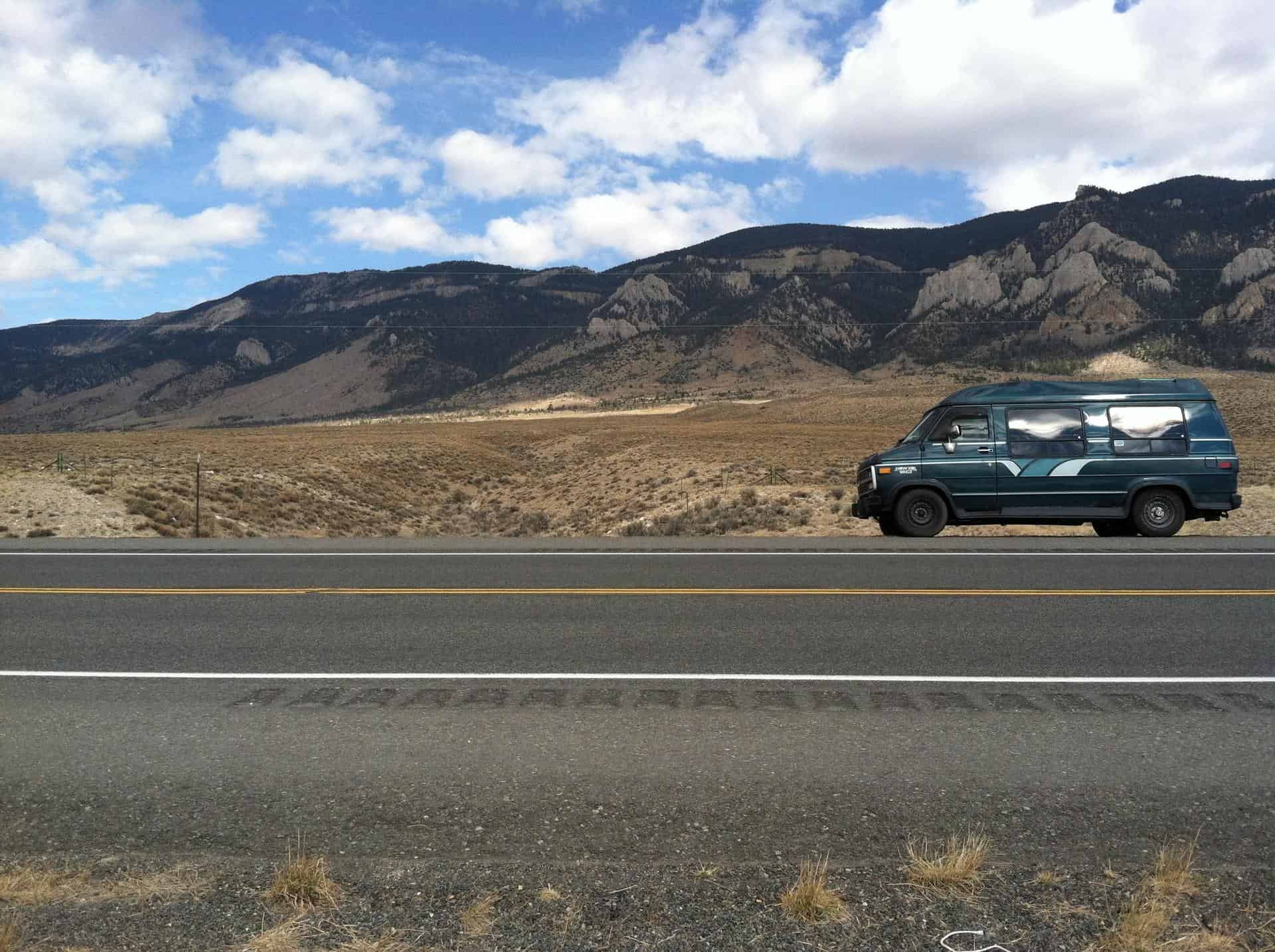 Gerty the van, Wyoming, photo by WTF Vegan Food