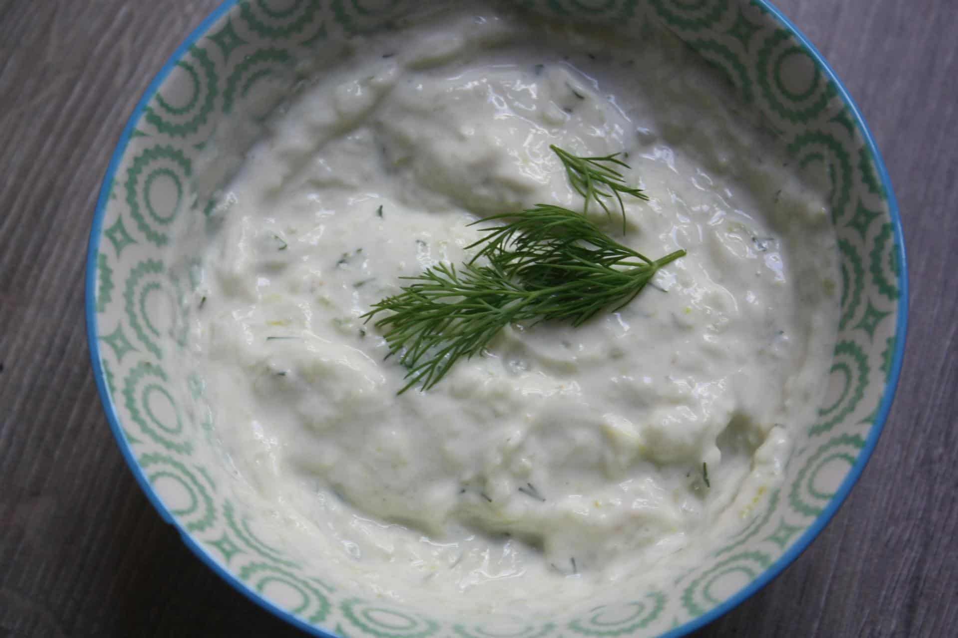 Vegan (Dairy-Free) Tzatziki, A Cucumber-Dill Yoghurt Sauce - The Vegan Word