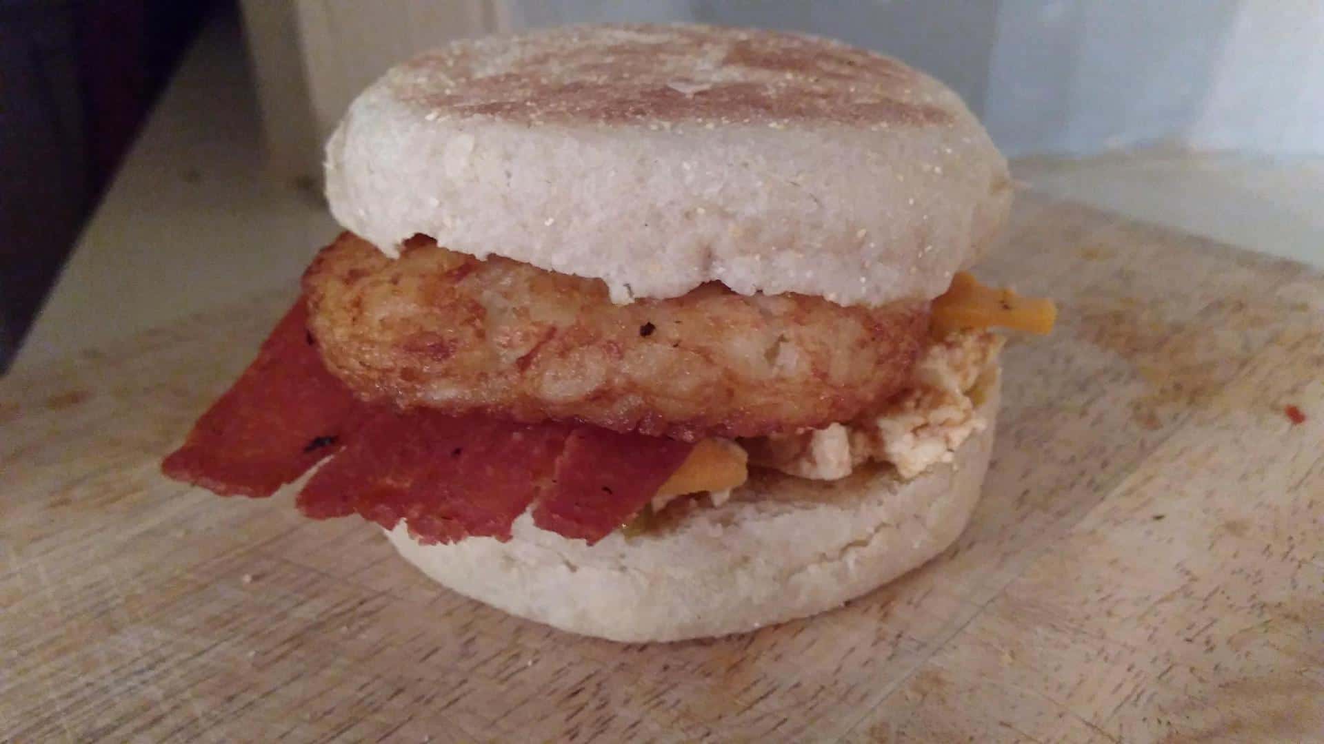 Vegan McDonald's breakfast sandwich