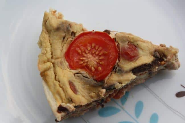 Vegan picnic recipes: caramelised onion and tomato quiche