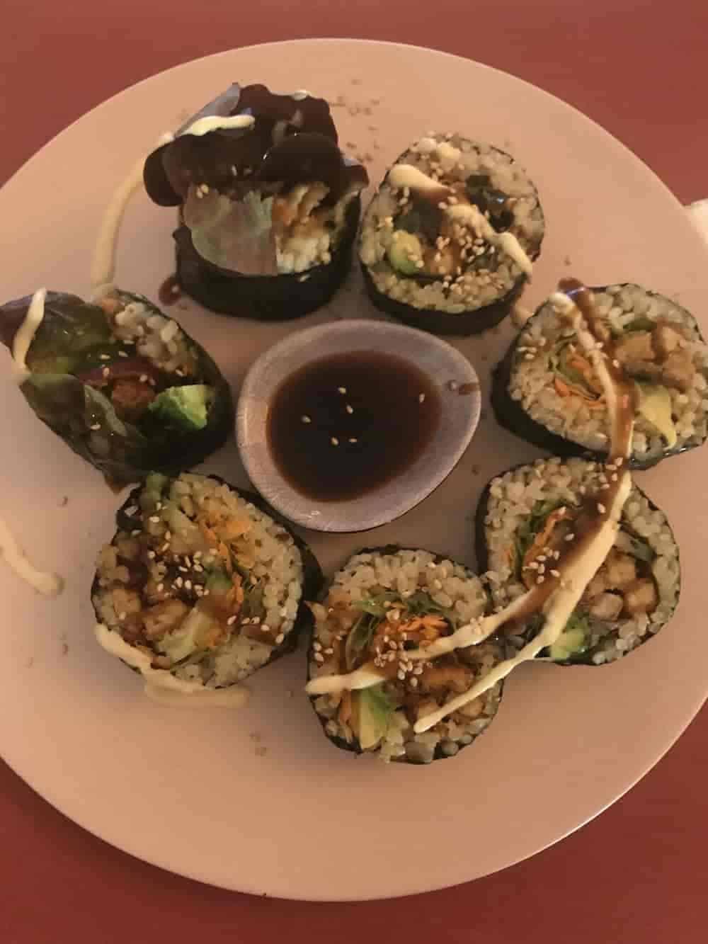 Vegan sushi at TerraZen vegan restaurant, Amsterdam