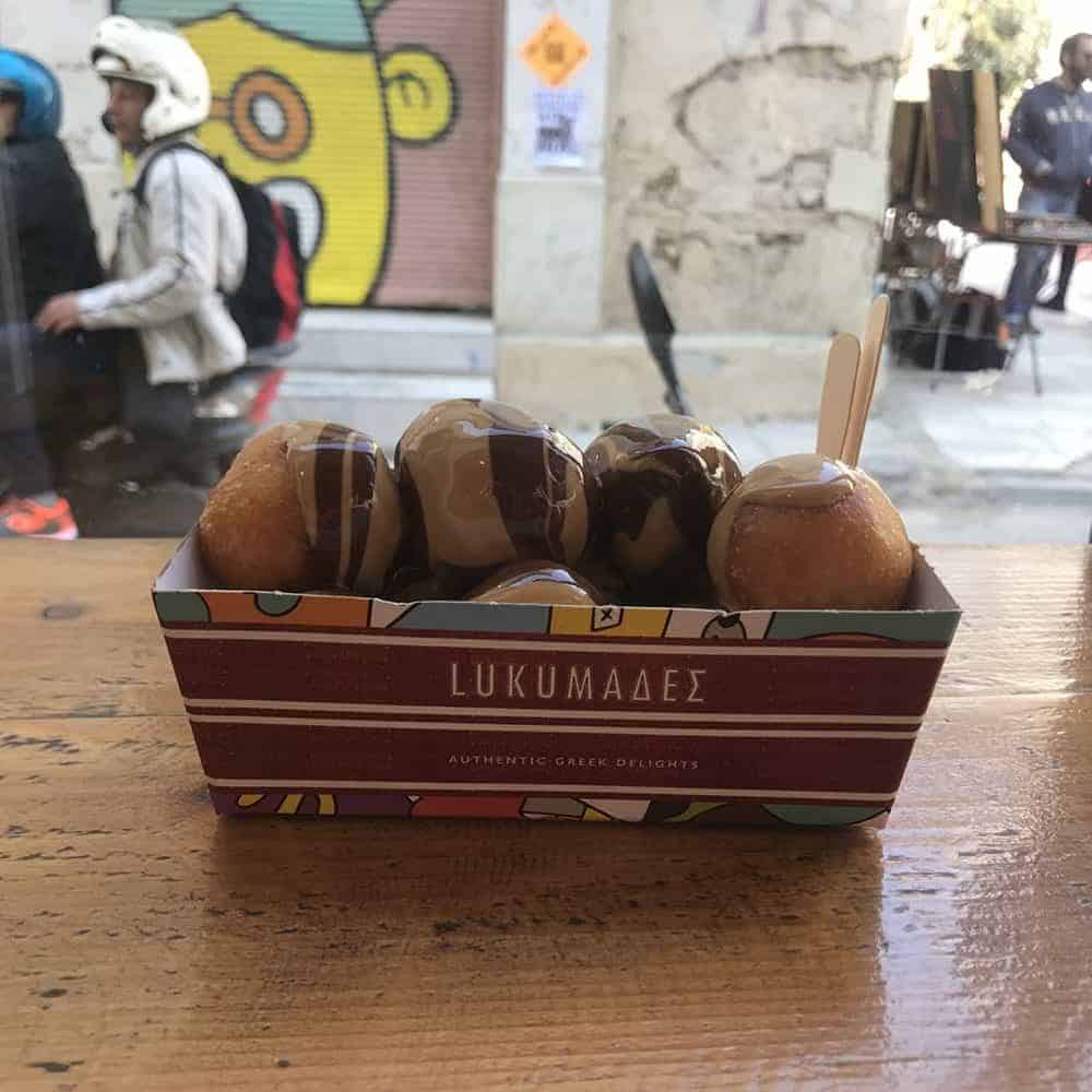 vegan lukumades, athens