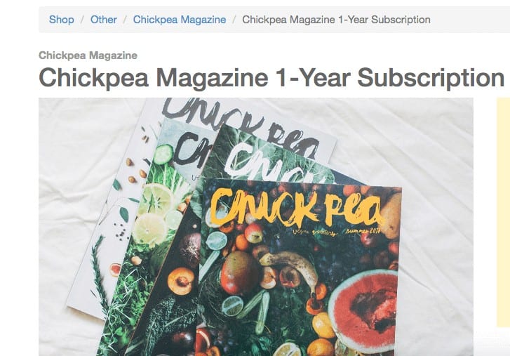 Stack of chickpea magazines