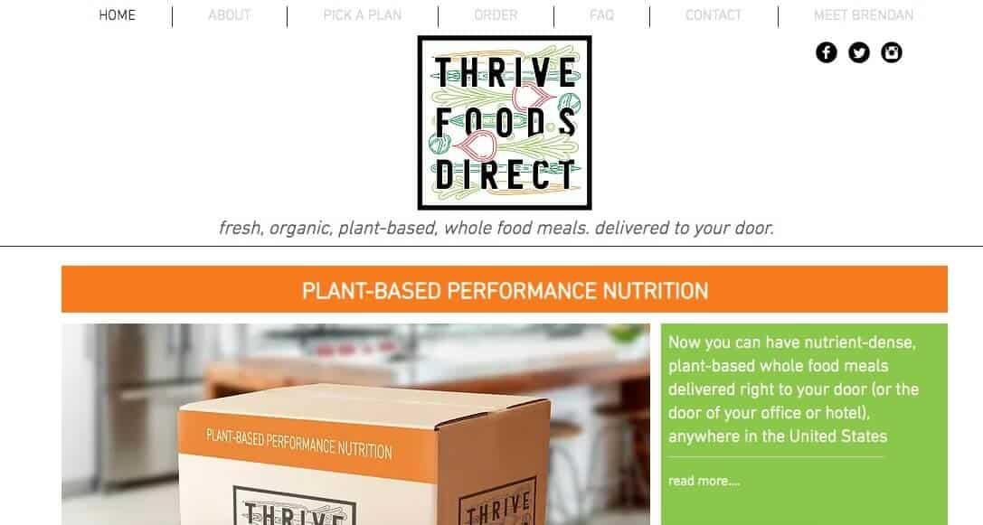 vegan food delivery - thrive foods direct