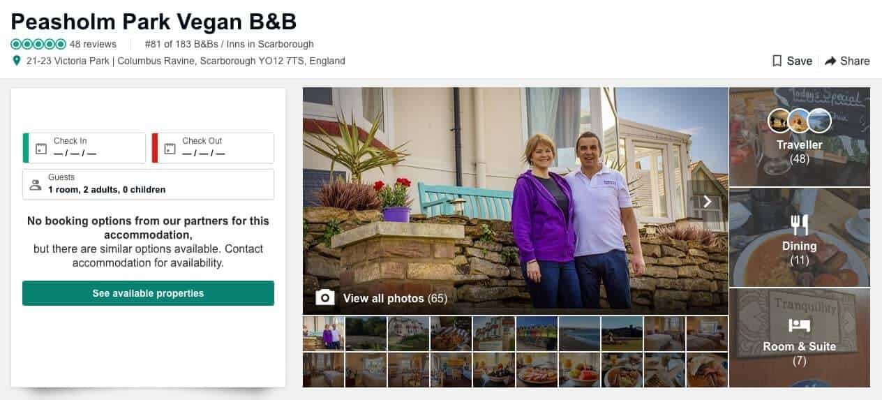 The b and b owners are pictured outside the accommodation