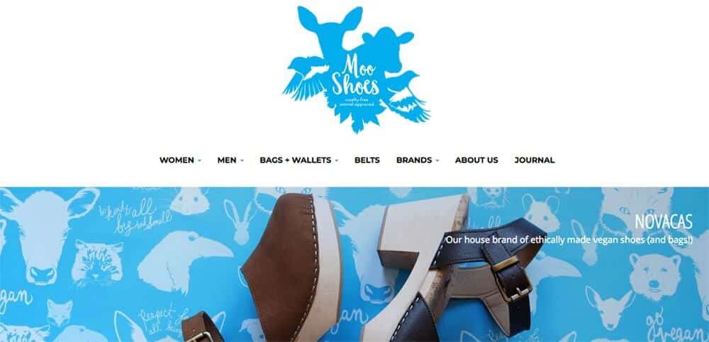 Screenshot of Moo Shoes site showing platform shoes