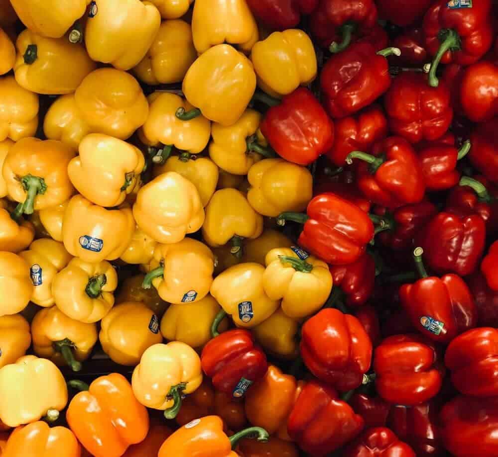 Yellow and red bell peppers