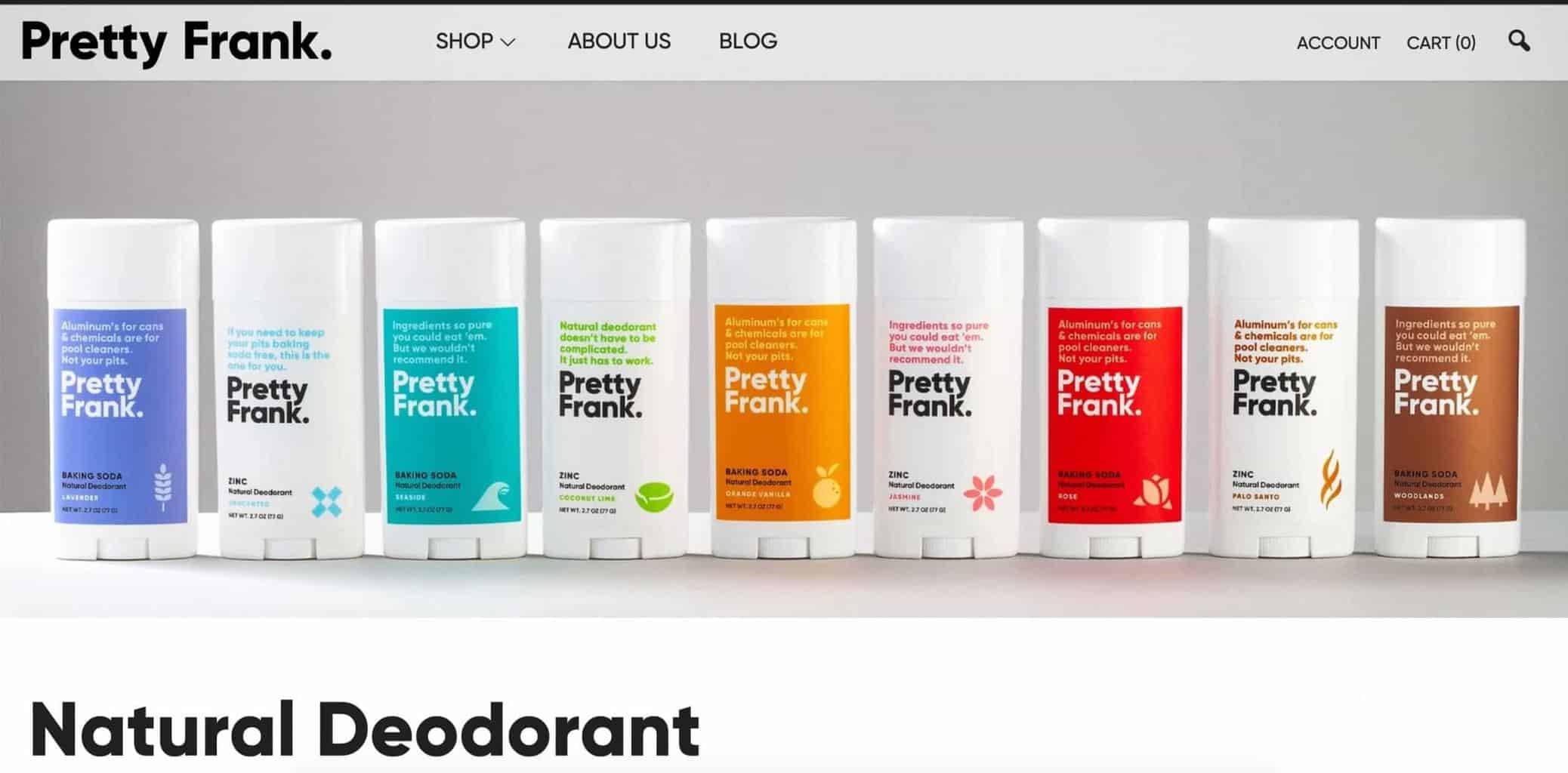Row of deodorants