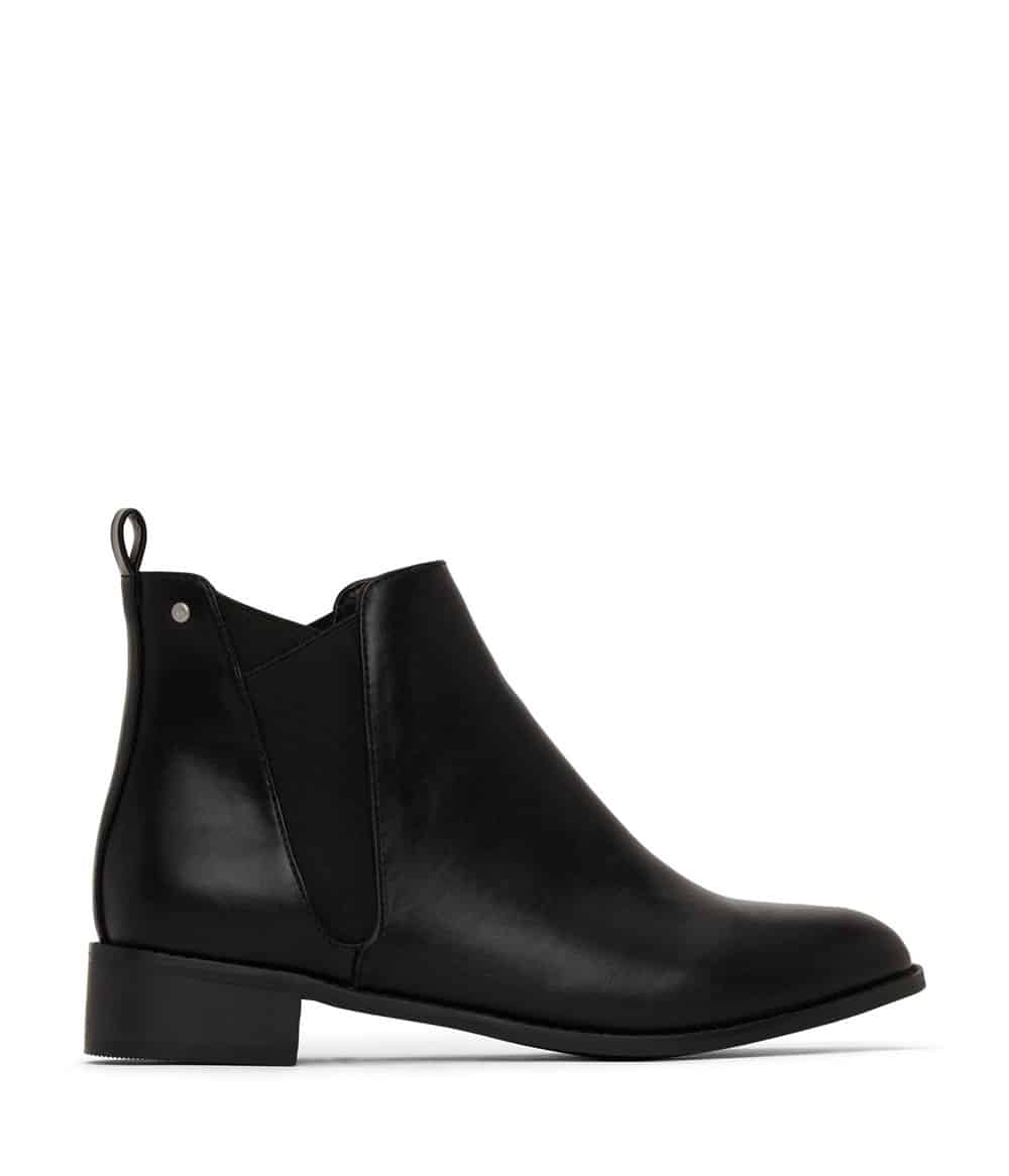 Black Chelsea boot with low heel from Matt and Nat