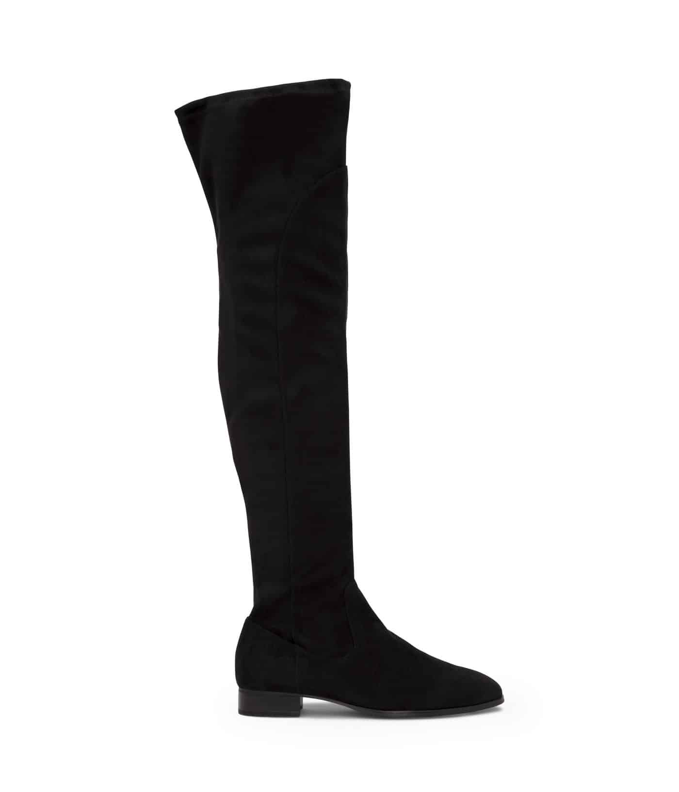 Over the knee flat black boots