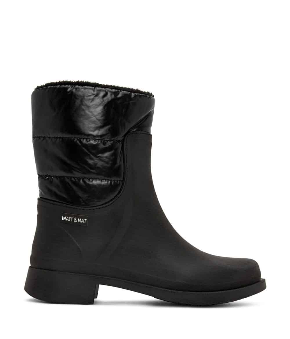 Black mid calf rain boots