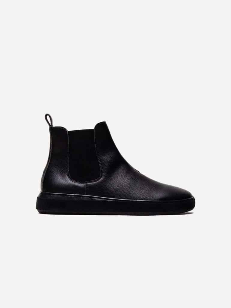 Black vegan leather Chelsea boots
