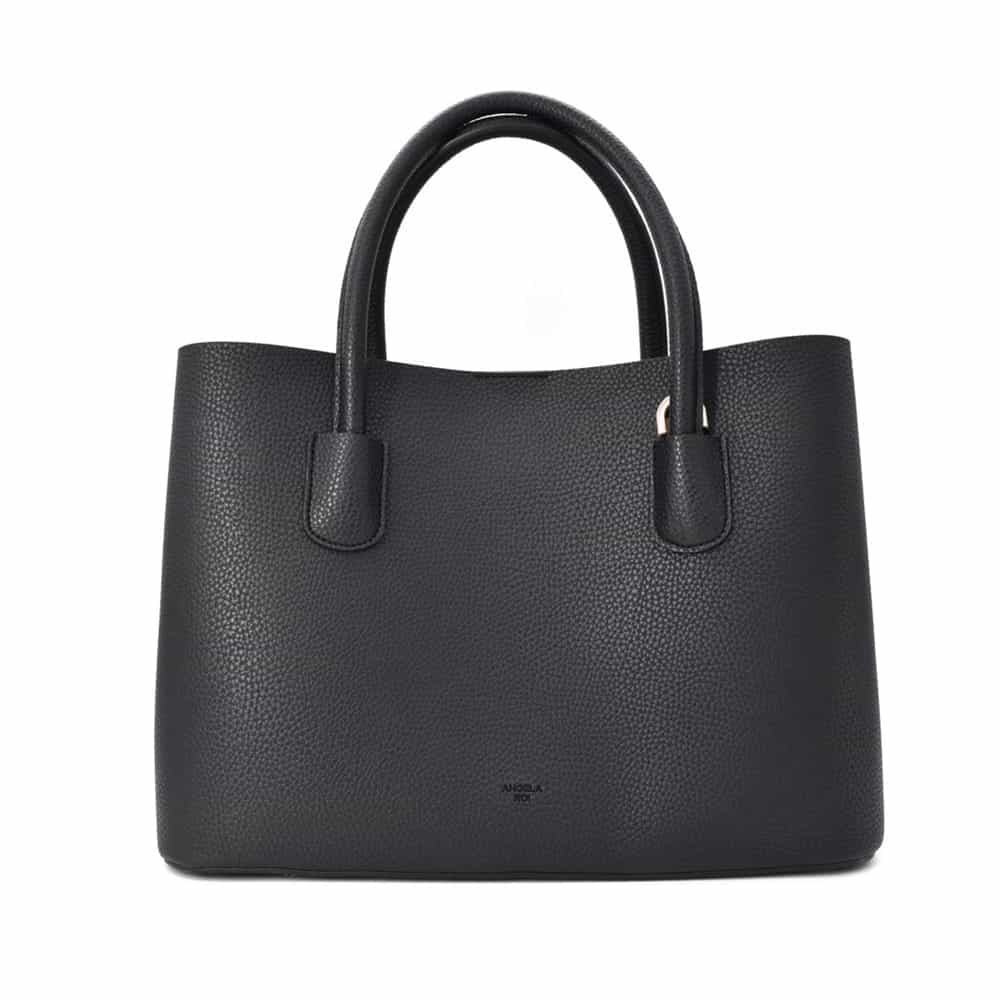 Black vegan leather tote from Angela Roi
