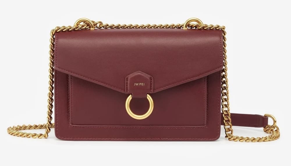 Brown crossbody bag with gold chain from JW Pei