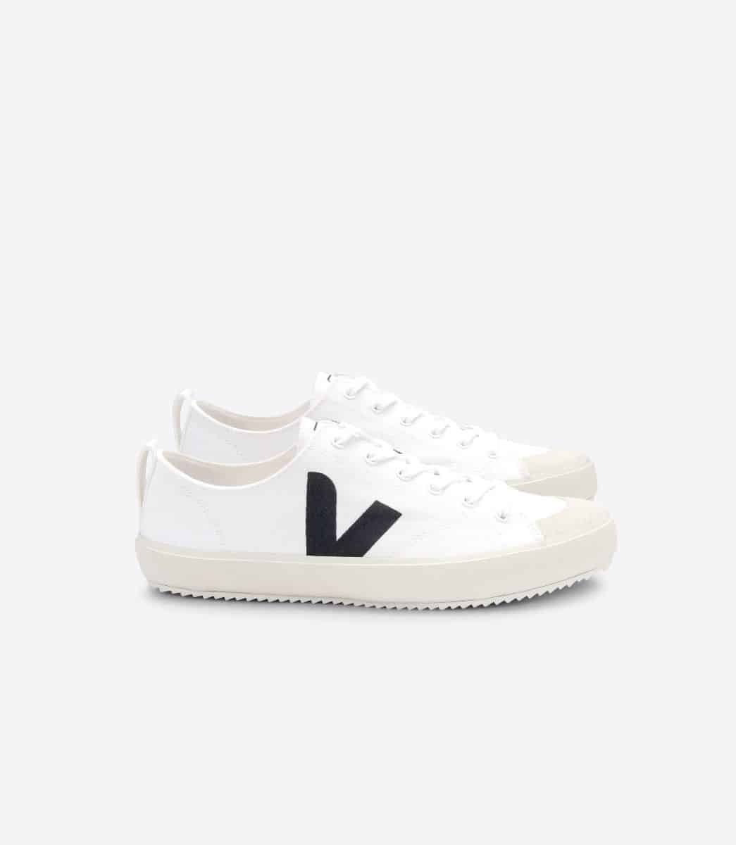 White trainers with black V logo from Veja