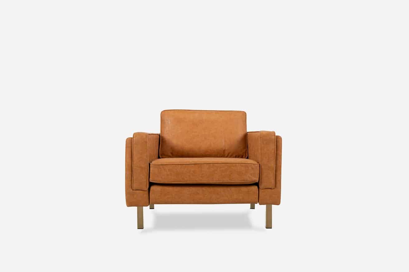 Bonita Transitional Vegan Leather Armchair With Removable Seat