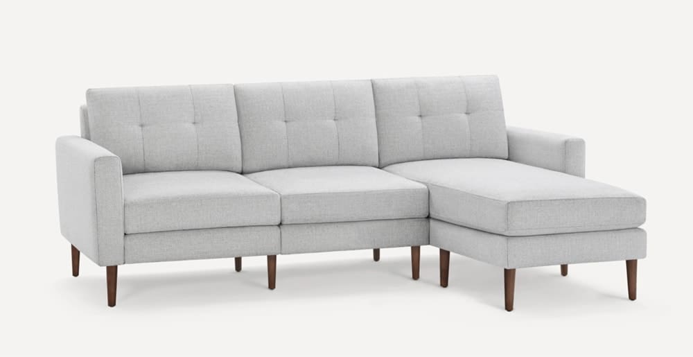 light grey fabric chaise sofa