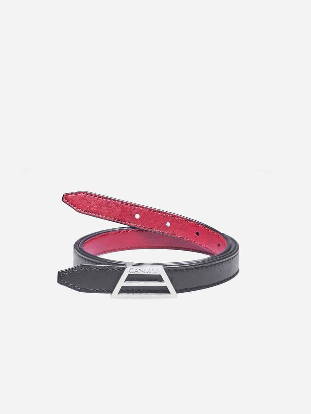 Vegan belts women's or men's - reversible black and red from Canussa
