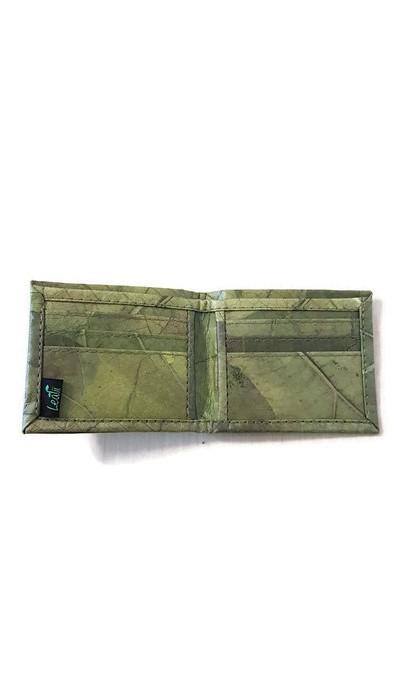 Green wallet made from leaves
