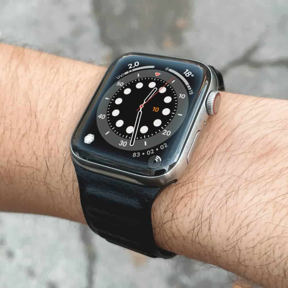 Smart watch with black strap