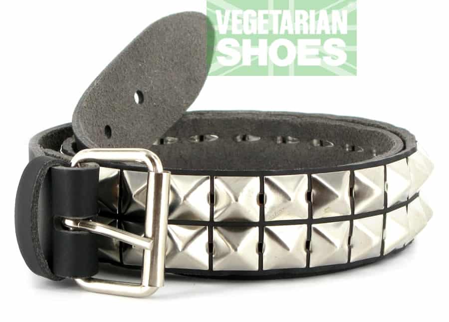 Studded vegan leather belt from vegan women's belt UK manufacturer Vegetarian Shoes