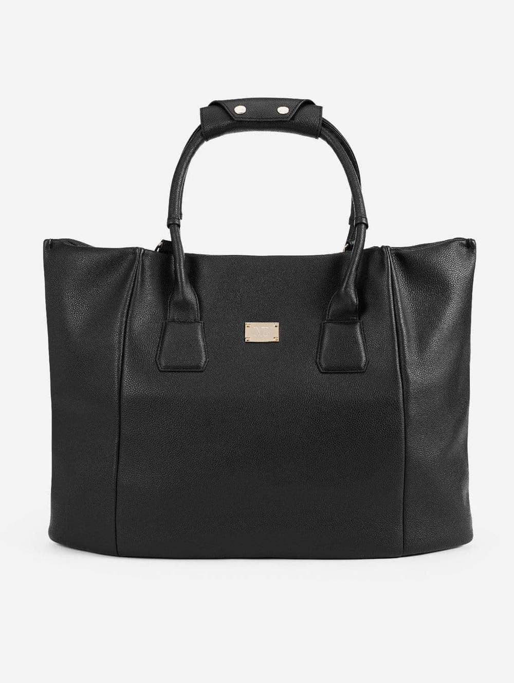 Black vegan leather shopping bag from Melina Bucher