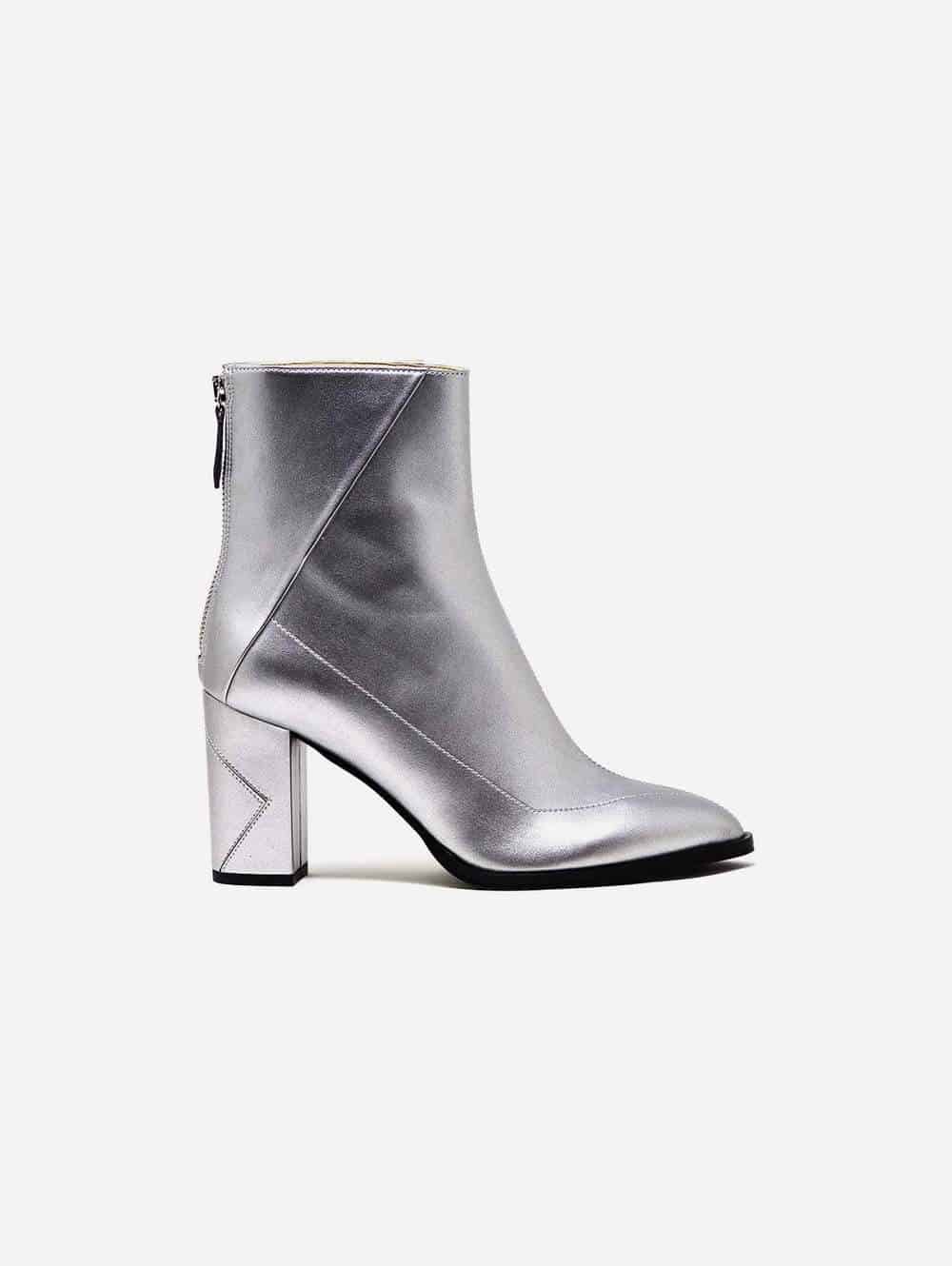Sylven New York silver metallic heeled boot
