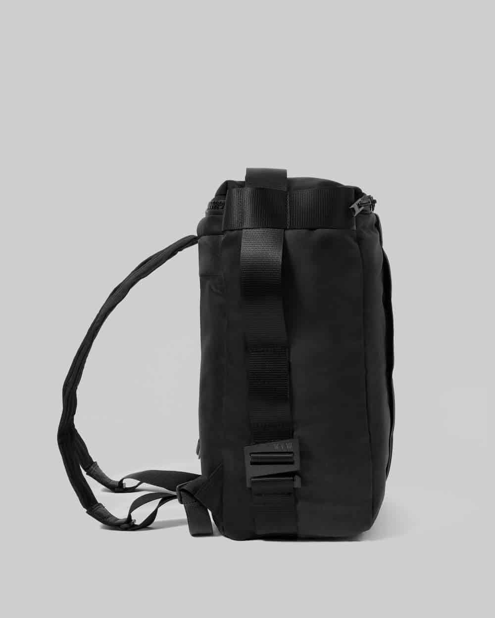 Black vegan backpack made of Econyl from 457 Anew