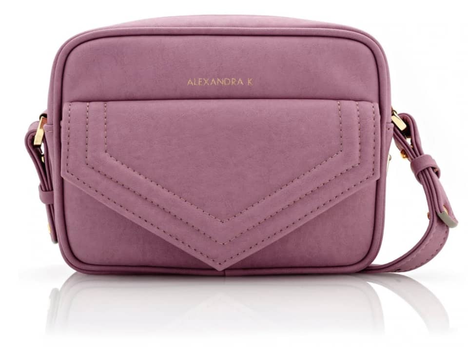 Dusty pink colour vegan leather camera bag from Alexandra K