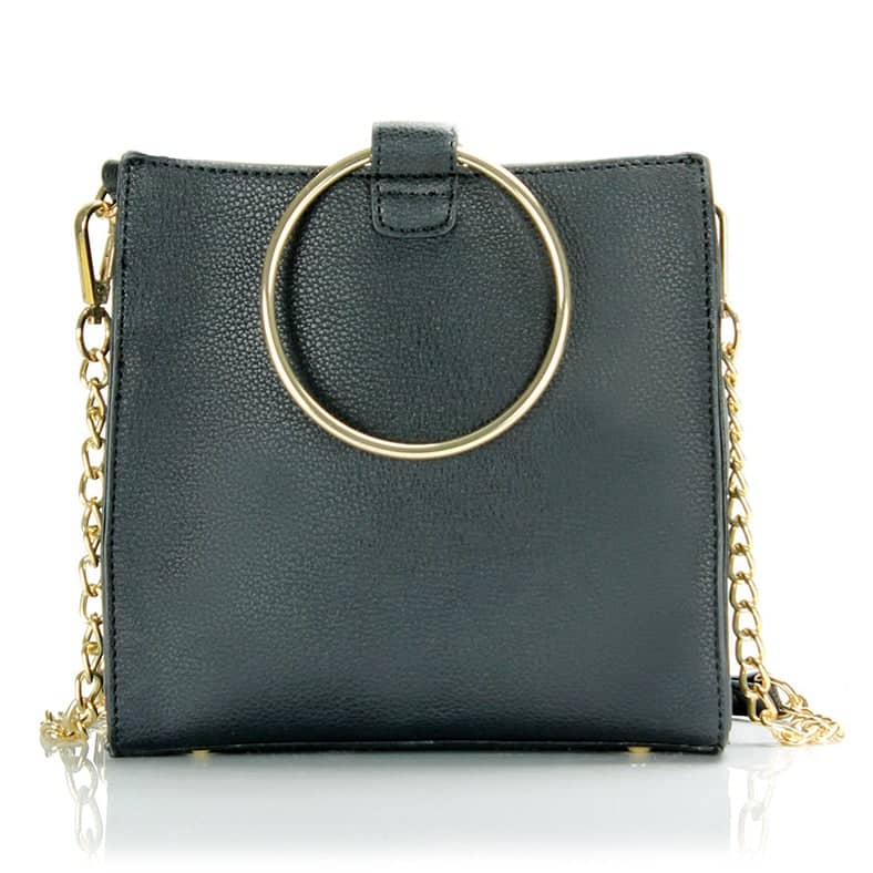 Black bag with gold chain strap from Scarleton