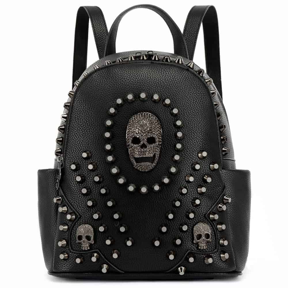 Studded black skull backpack from Scarleton