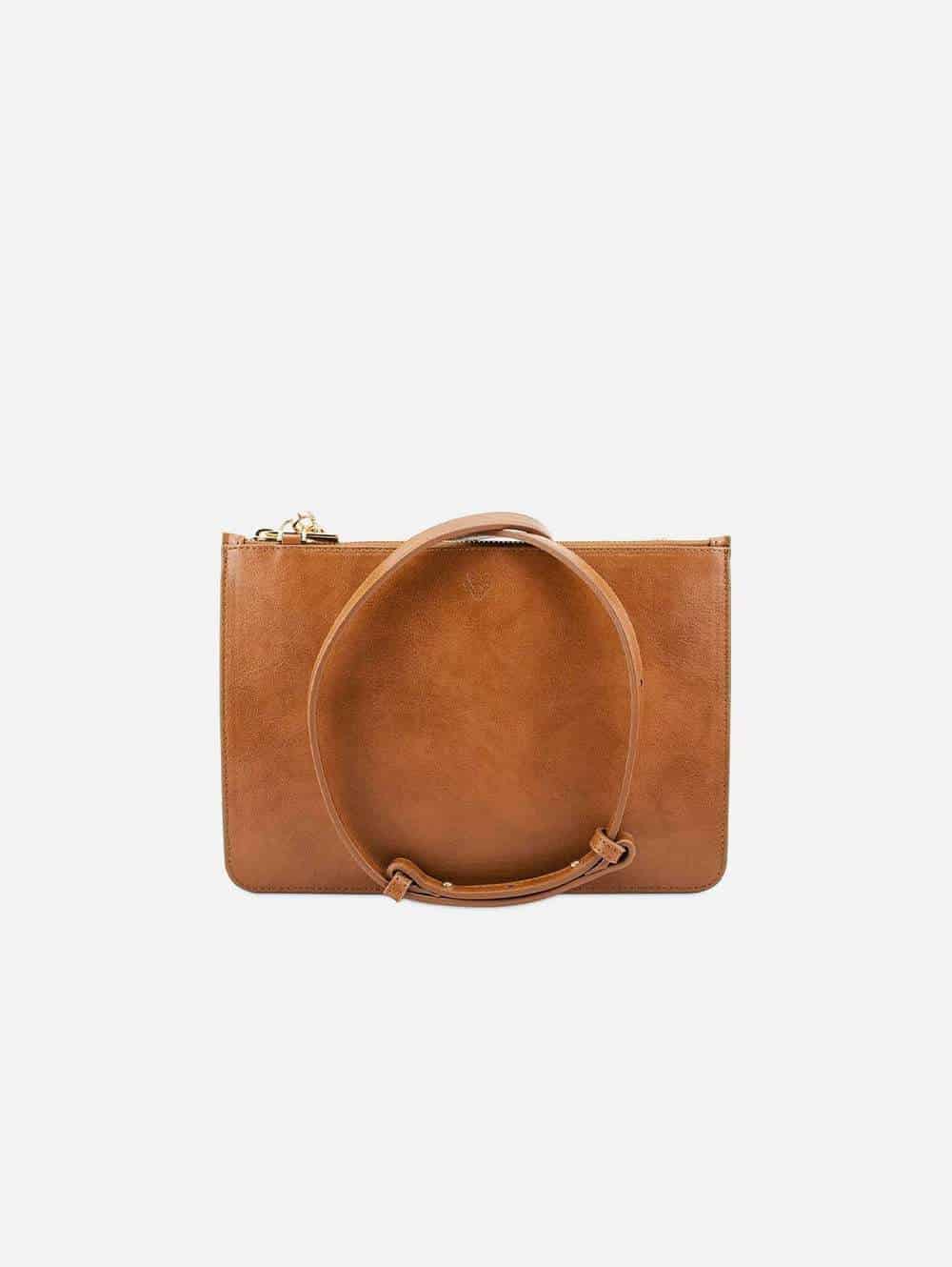 Brown vegan leather crossbody bag from Watson and Wolfe