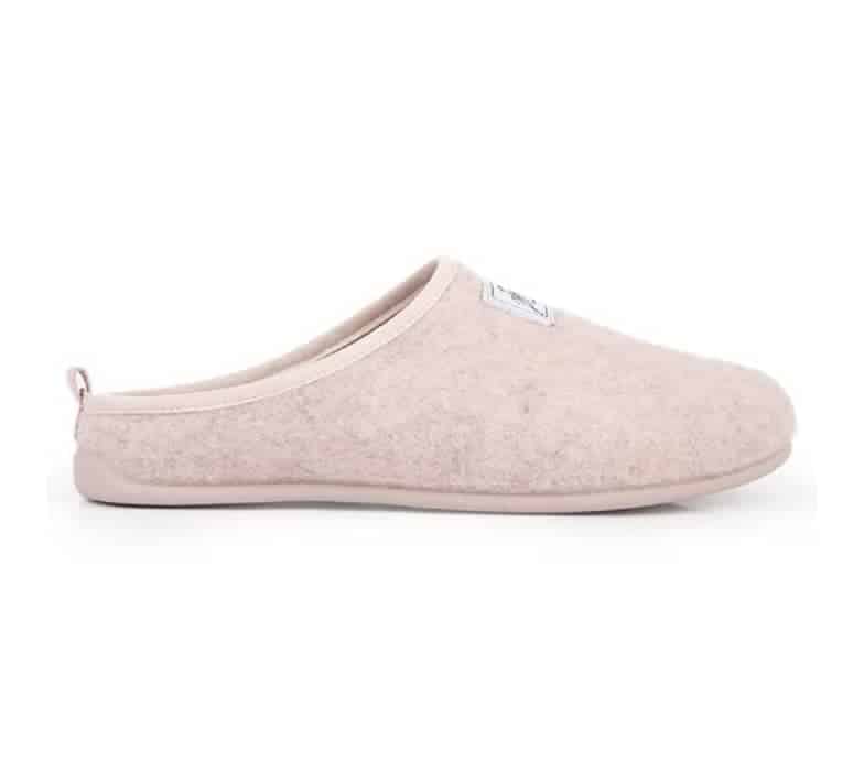 Light pink vegan felt mule slippers