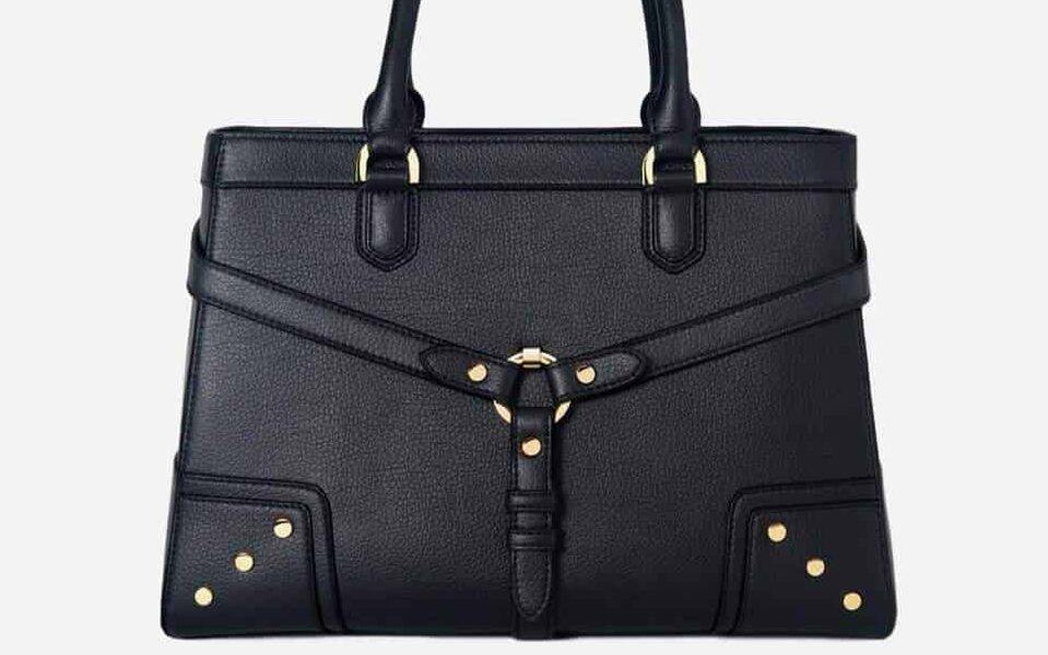 Black bag with 24k gold plated hardware from Ava Carrington