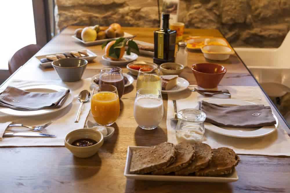 Breakfast table at Casa Albets