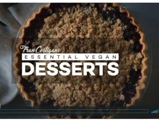 Screenshot of page showing a fruit tart. online vegan baking classes - essential vegan desserts fran costigan rouxbe