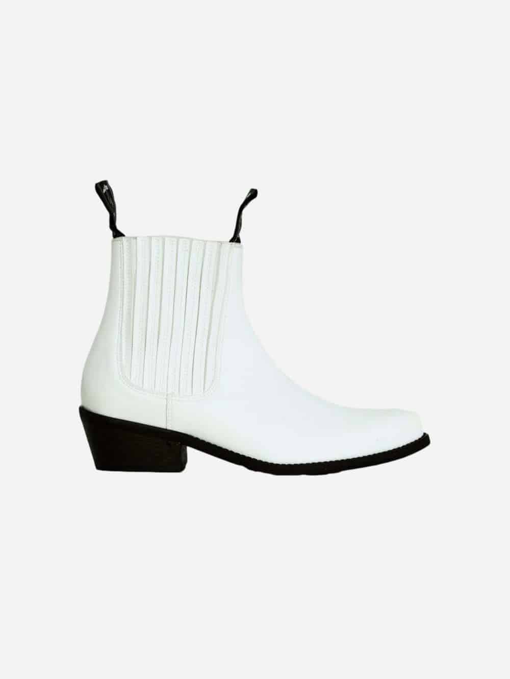 White vegan ankle Western boots