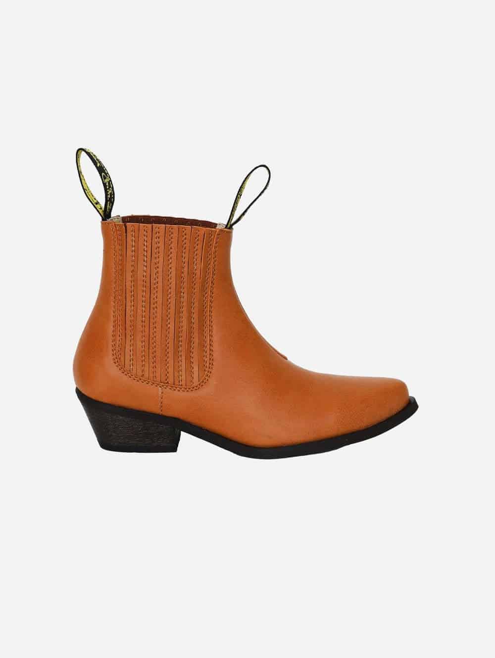 Brown vegan ankle Western boots