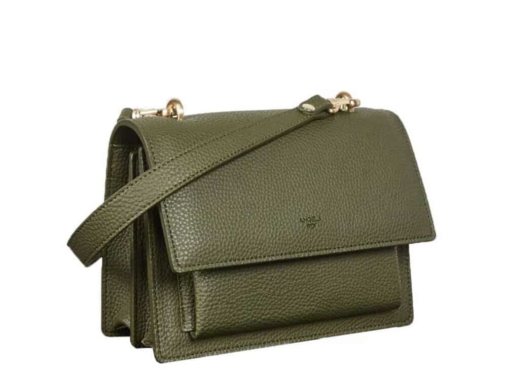 Olive green vegan satchel from Angela Roi