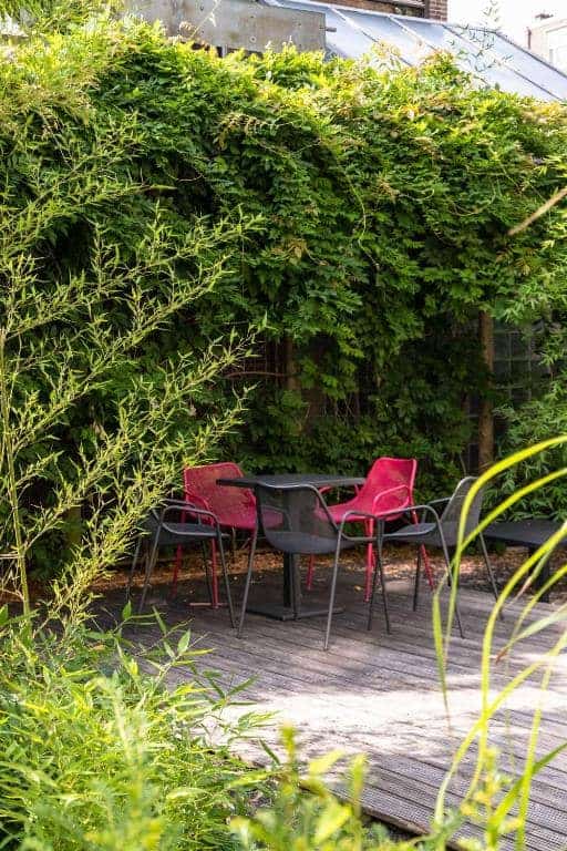 Table in garden, Conscious Hotel Amsterdam