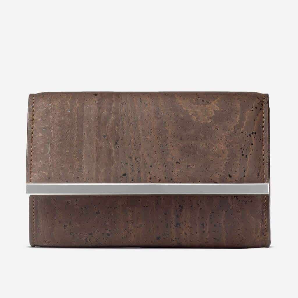 Dark brown cork clutch from Corkor