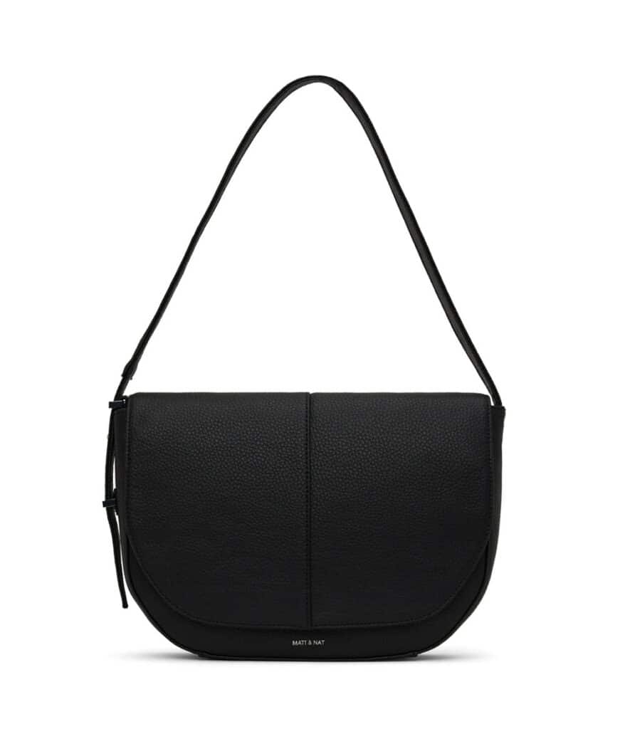 Black vegan leather shoulder bag from Matt and Nat