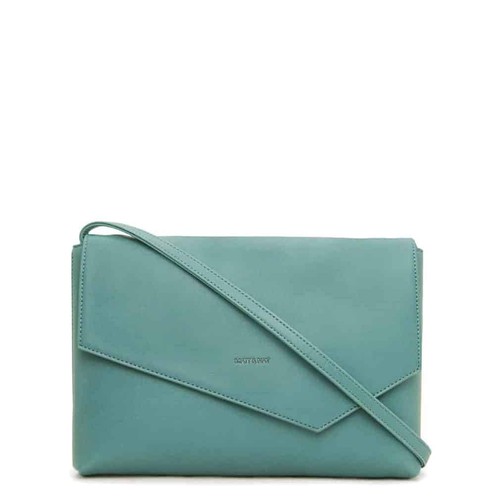 Mint vegan leather clutch