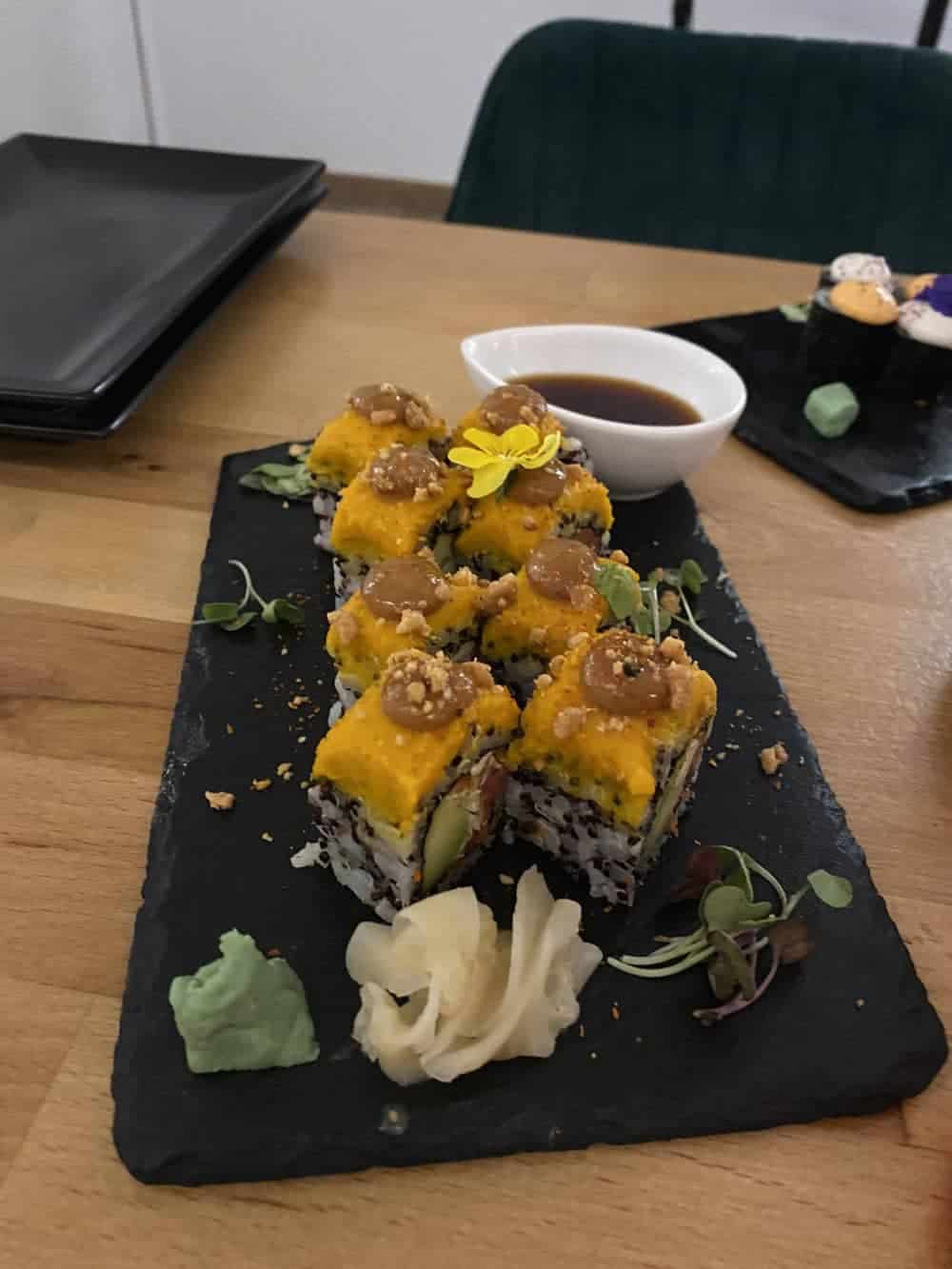 Marinated carrot sushi, Roots & Rolls