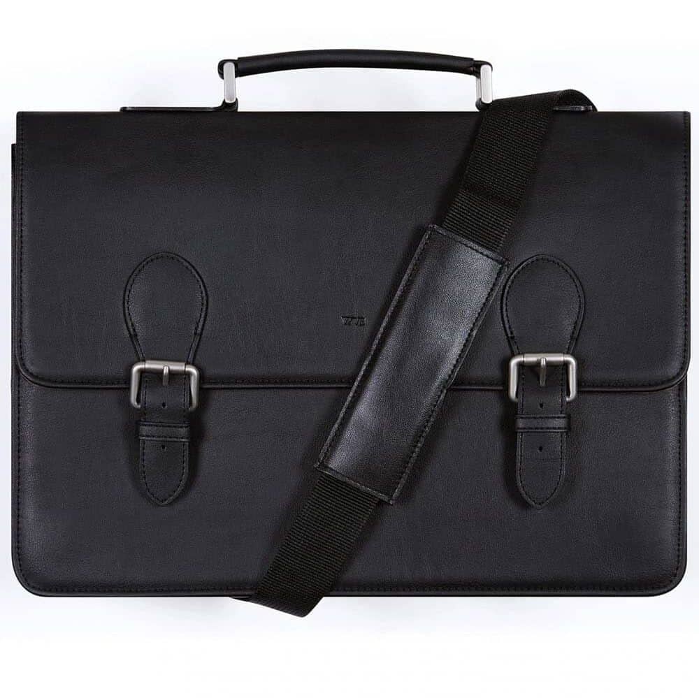 Classic style black Wills vegan briefcase