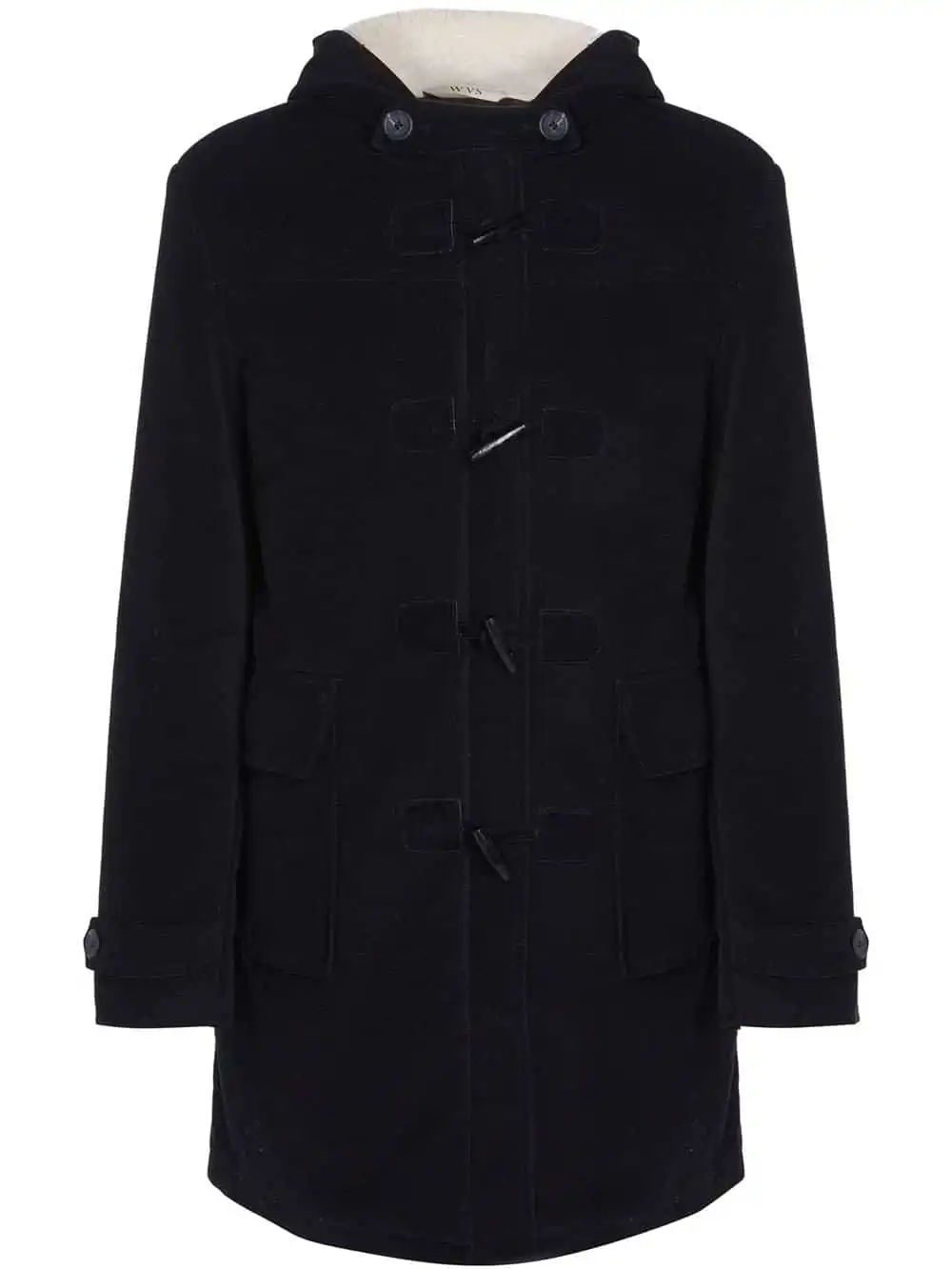 Will's men's vegan wool duffel coat with faux shearling