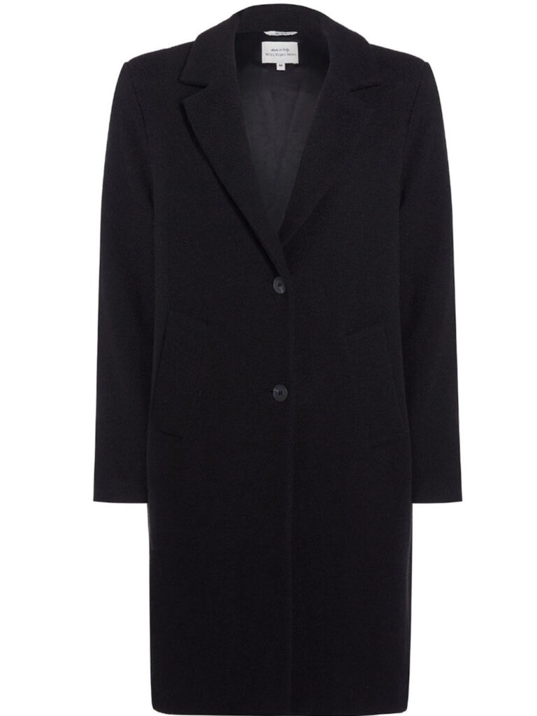 Womens single breasted structured vegan wool coat from Wills