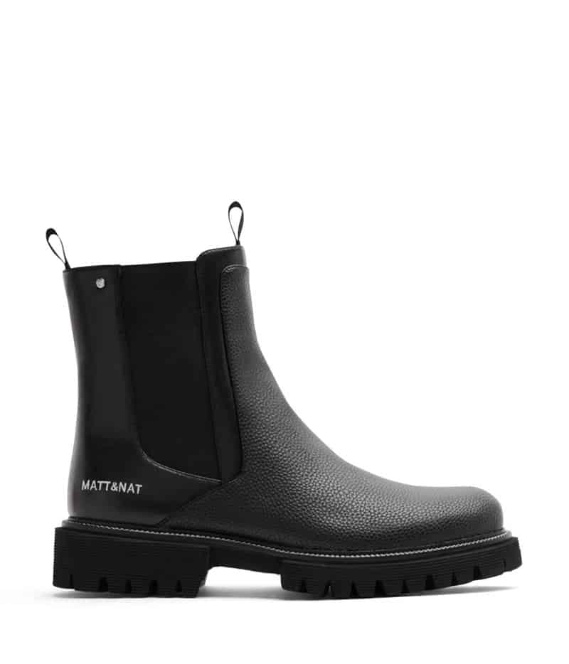 Black vegan leather Chelsea boots